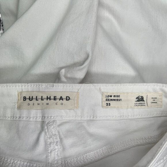 Bullhead Jeans Women's Size 25 White Distressed Low Rise Skinniest Jeans - Picture 8 of 12